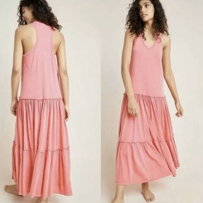 pink layered ruffle dress