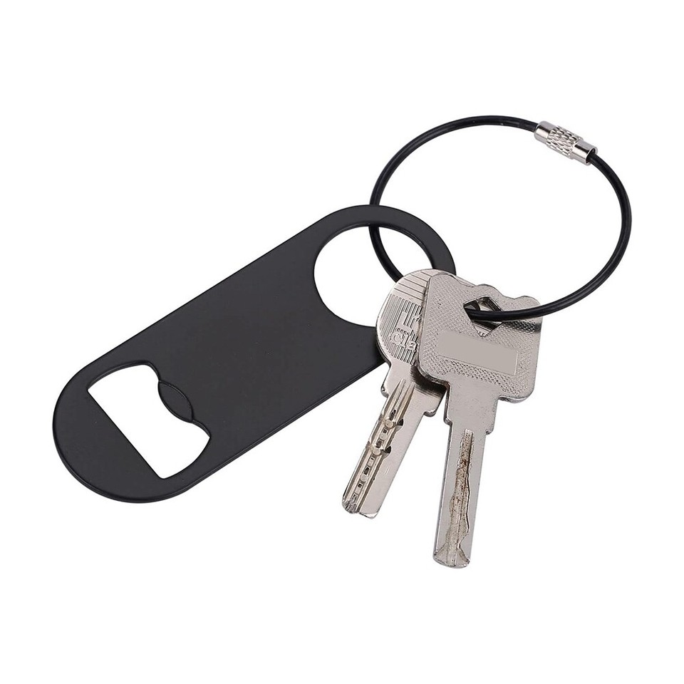 10PACK Stainless Steel Flat Bottle Opener with Keychain Bar Key