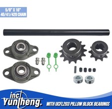 Jackshaft Sprockets with UCFL203 Pillow Block Bearings 5/8"X10" 40/41/420 Chain
