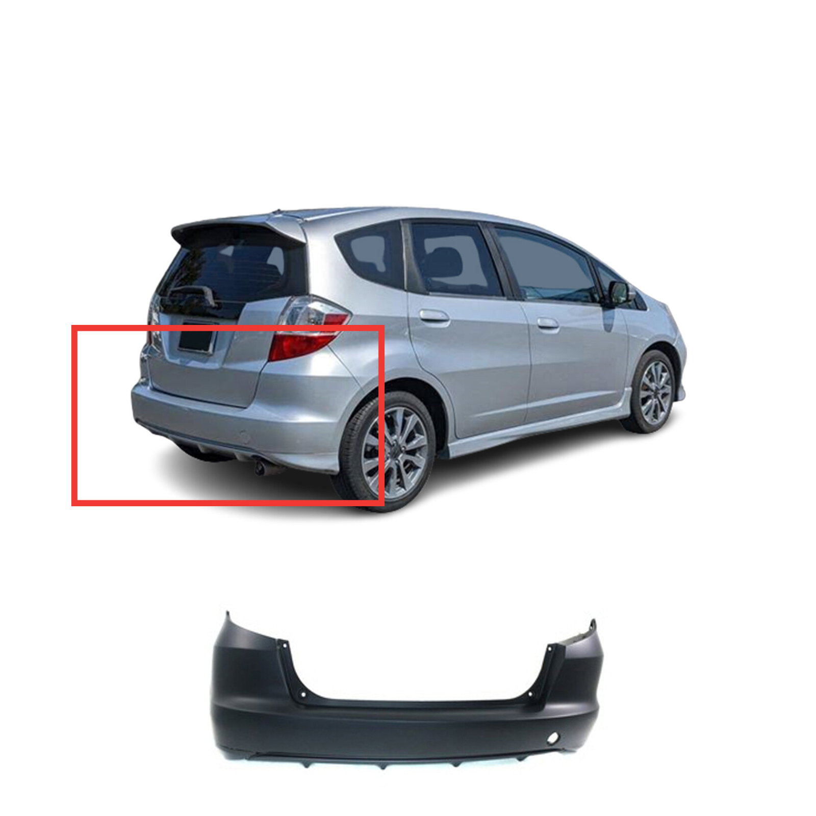 Rear Bumper Cover For 20092014 Honda Fit Base DX LX Sport