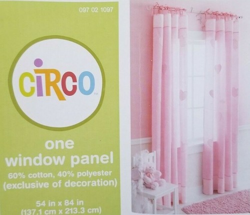 2 Circo Pink Heart Window Panels (1 Pair) 54" x 84" NIP - Picture 3 of 8