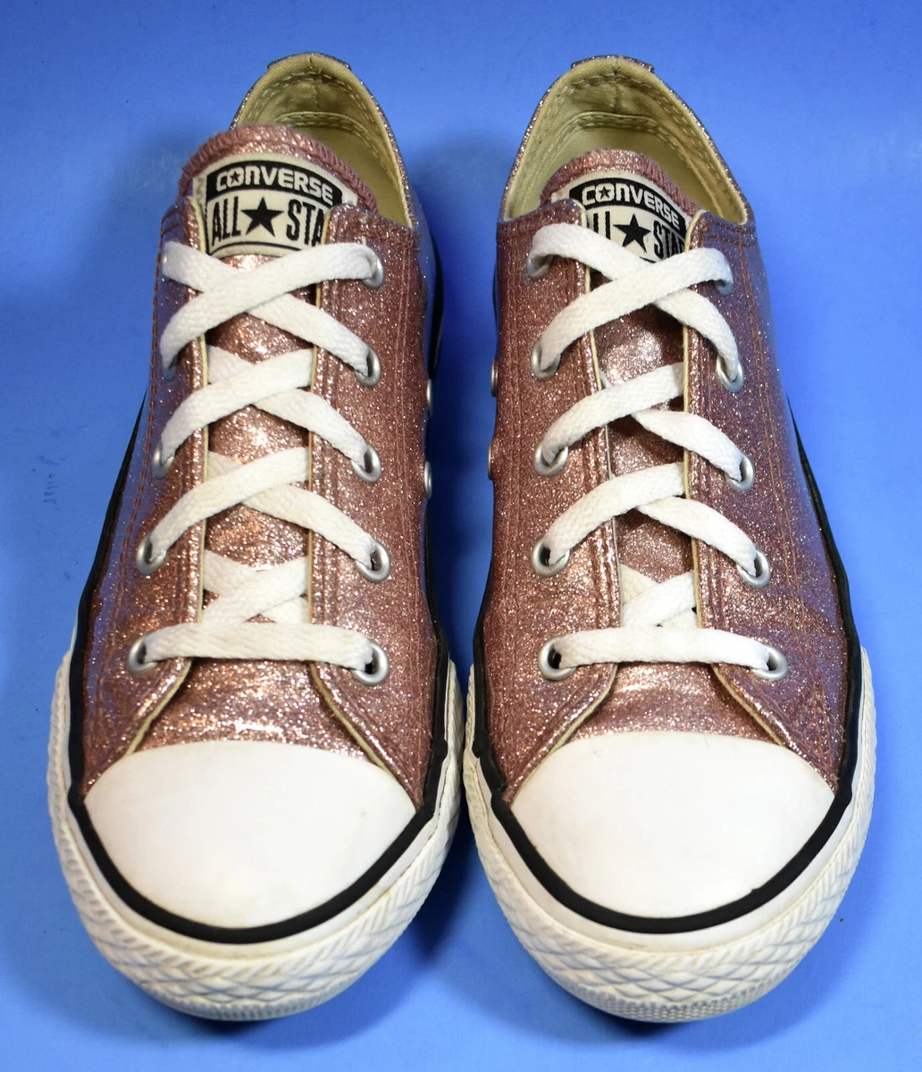 Converse All Rose Gold / Pink Glitter Top Sneakers Girls 3 ~ Nice! | eBay