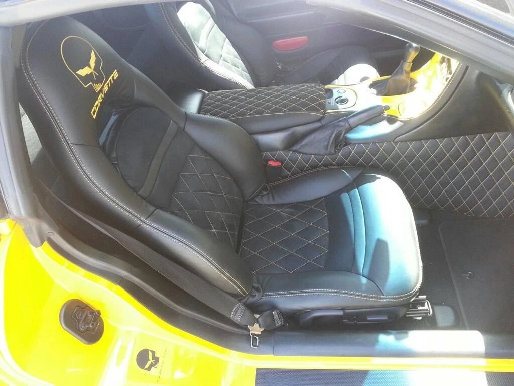 Chevy Corvette C5 Sports Seat Covers In Black Color Jack Logo
