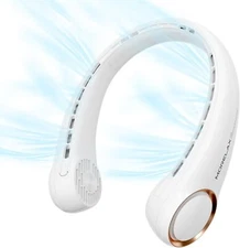 Neck Fan USB Rechargeable Personal Fan, 3 Speeds Adjustable, Large air outlet