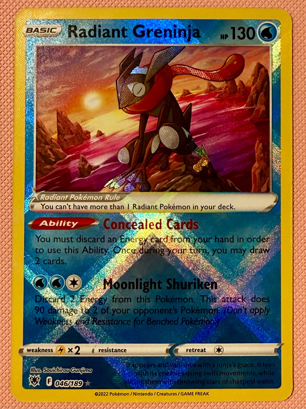NM Radiant Greninja 046/189 Swsh10: Astral Radiance Holo Pokemon TCG