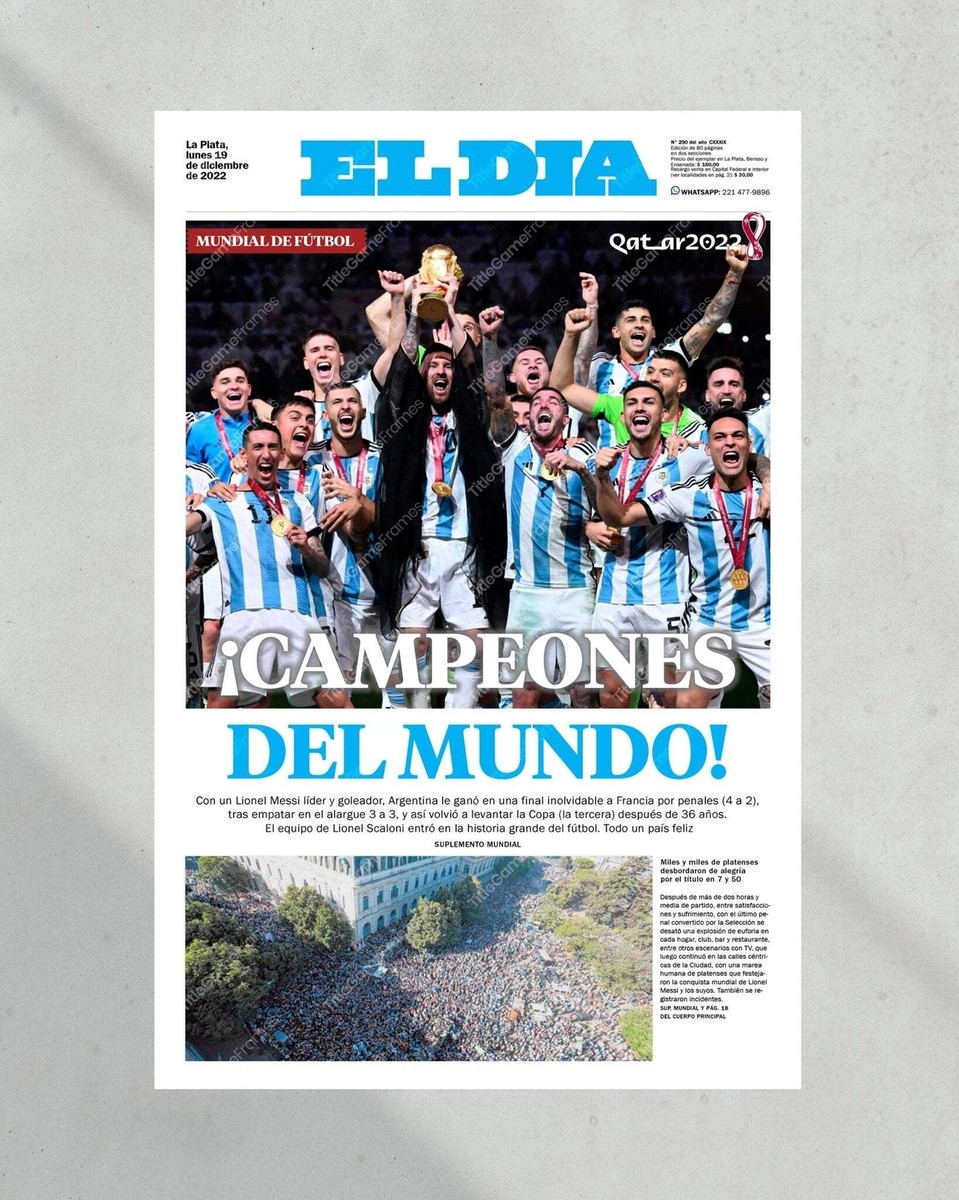 2022 Argentina's World Cup Champions ¡CAMPEONES DEL MUNDO! Framed