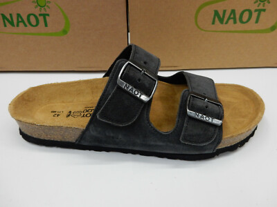 Naot Oily Midnight Suede Women's Kingdom Sandal In Soft Black