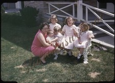 Girls Easter Dresses Americana Woman Fashion 35mm Slide 1960s Kodachrome