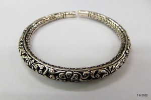 Traditional Design Silver Anklet Feet Bracelet Bangle Kada Handmade Jewelry