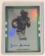 Derion Kendrick 2018 Leaf Metal All American Green Auto 10/10 Bulldogs LA Rams
