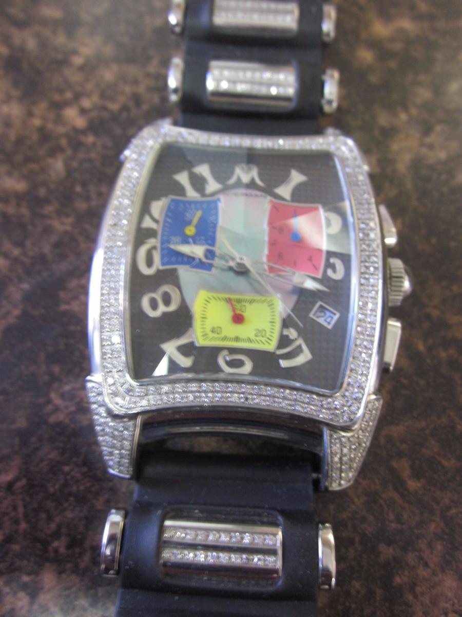 Iceman Time Zone Men's Watch With Diamond Bezel Swiss Quartz