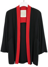 Gianfranco Ferre Giacca Donna USA 12 Nero Rosso Kimono 3/4 Maniche