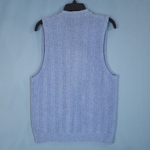 Puritan Sportswear Youth Wool Vest Sleeveless Button Front Blue Size L - Picture 4 of 6