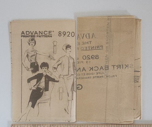 Vintage 1950's Advance 8920 Misses' JACKIE O Business Suit Size 12 Bust 32 UC FF - Picture 7 of 7