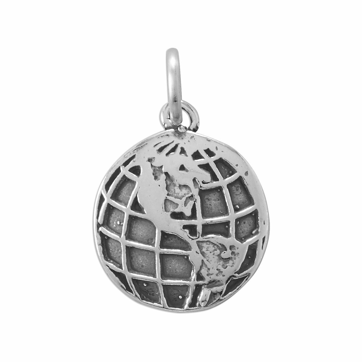 World Traveler Globe Charm Sterling Silver World Traveler Globe Charm Sterling Silver