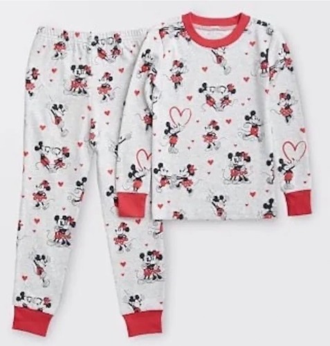 NWT Pottery Barn Kids Disney Mickey & Minnie Mouse 2 Piece Pajama Set - Size 10 - Picture 1 of 5