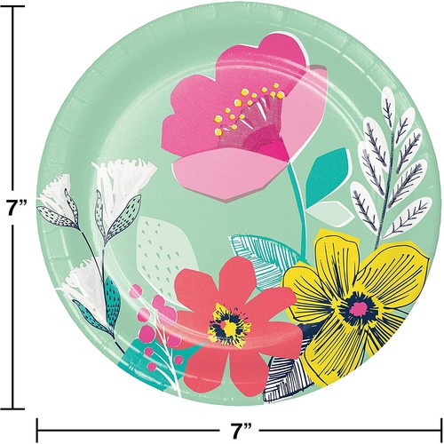 Creative Converting 343213 Moderne Blumen Dessertteller, 7", Mehrfarbig - Bild 2 von 2