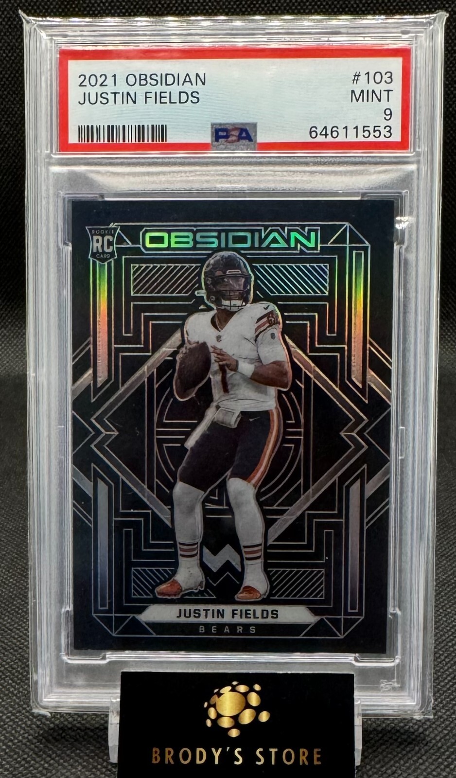 2021 Panini Obsidian - Rookies #103 Justin Fields (RC) PSA 9