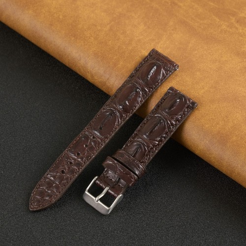 Best Budget Luxury Crocodile Leather 20 mm Replacement Watch Band JB-20MMSILV_BLK_K0015153