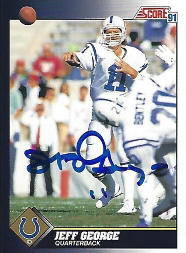 Jeff George Signed 1991 Score Colts Football Card 502 Falcons Illinois Autograph - Picture 1 of 6