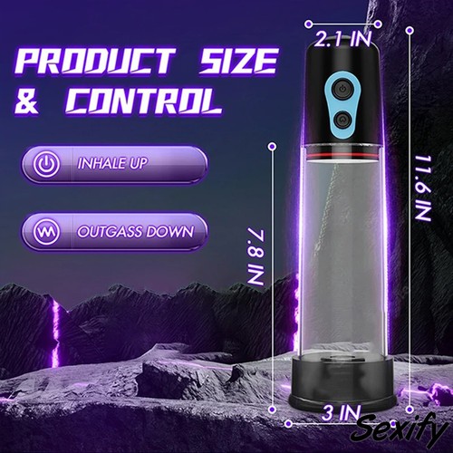 Penis Pump Enlarger Vacuum Stretcher Erection Cock Extender Enlargement Sex Toy - Picture 9 of 27