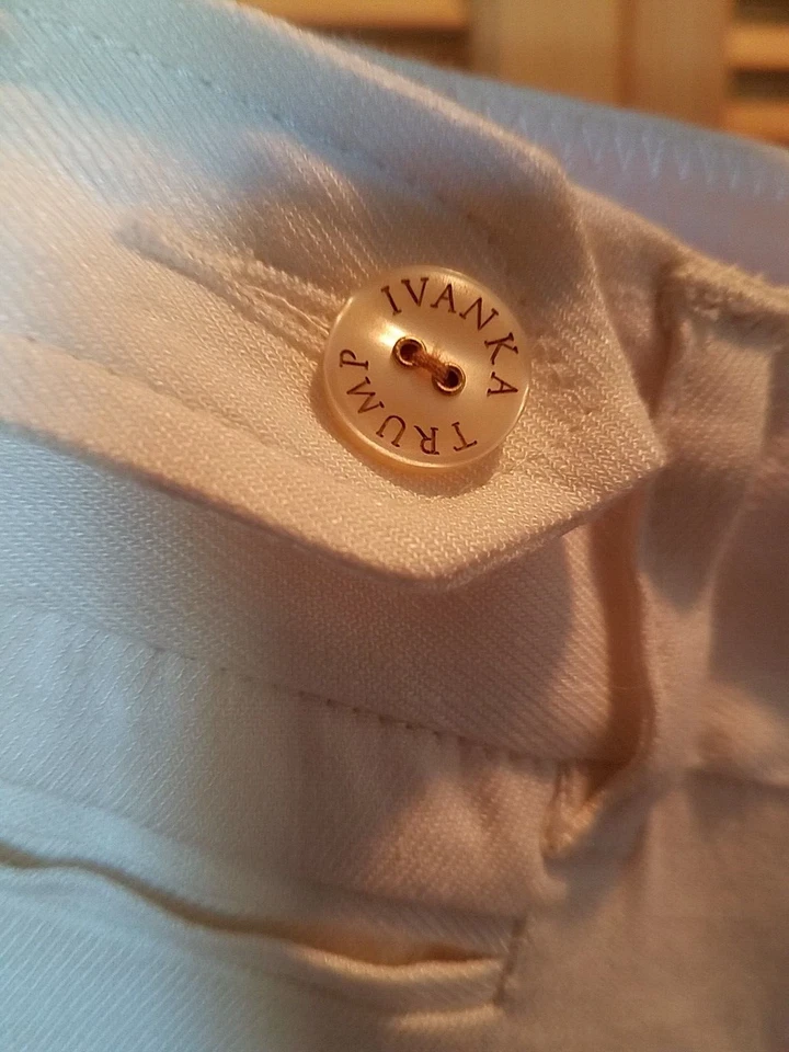 Pantalones Ivanka Trump Mezcla de Lino Marfil Completamente Forrados Talla 6 Foto 2 de 4