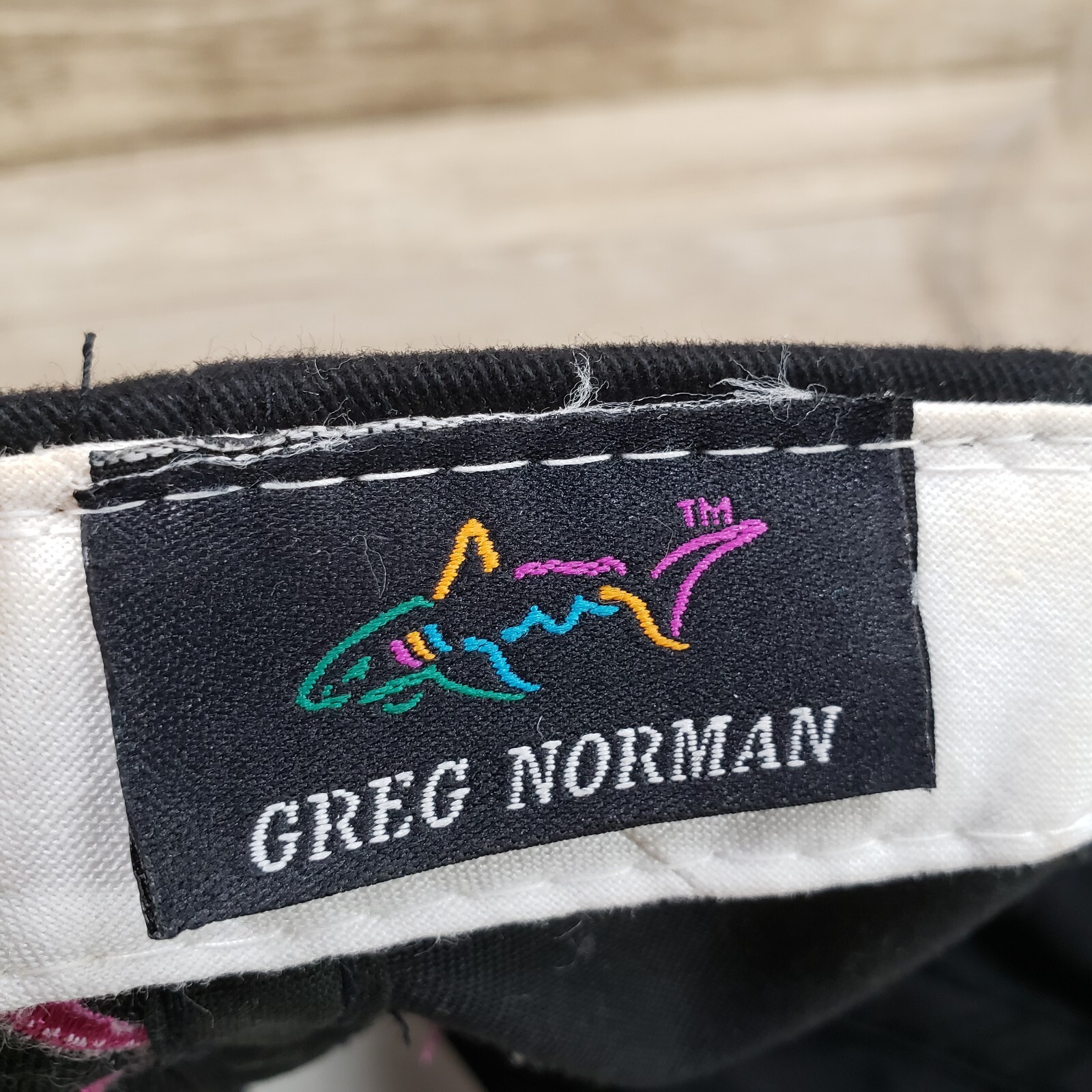 Shark Logo Hat Cap Strap Back Greg Normal Black E… - image 8