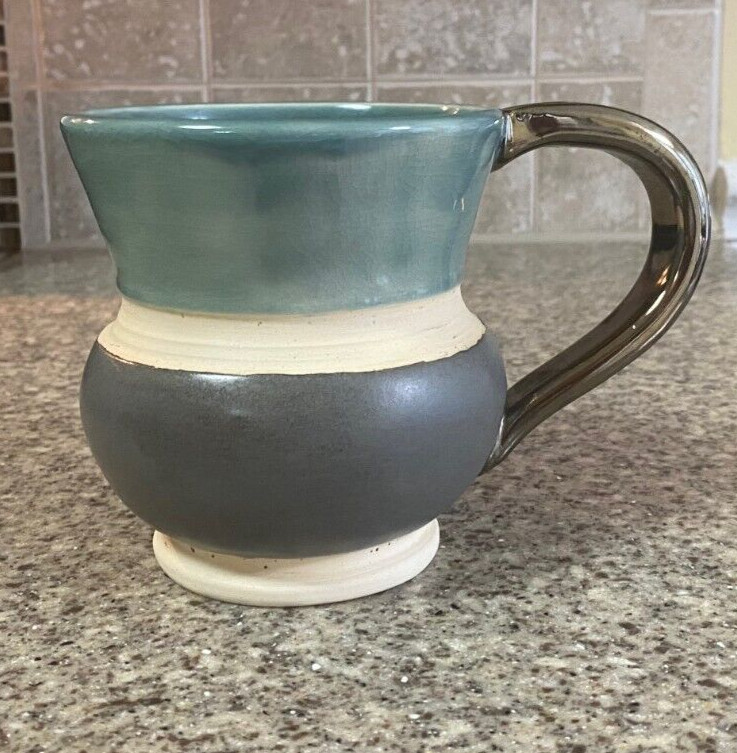 Sam Welch~Parital Glaze~4½" Coffee Mug~Oversized~Signed~Dated  '17