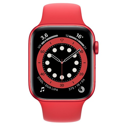 APPLE Watch Series 6 GPS 44 mm Space Grey Aluminium Case with Black Sport  Band (Black Strap, Regular)