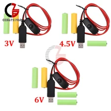 AA AAA Eliminator Cable Dummy-Battery Power Cord Replacement for 1-4pcs 3/4.5/6V