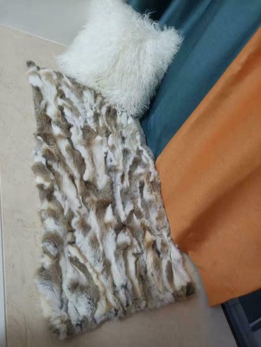 Real Rabbit Fur Leather Hide Winter Warm Bed Throw Couch Car Seat Mat 55x110cm - Picture 12 of 12