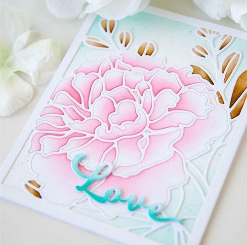 Flower Rectangle Scrapbooking Background Cover Metal Cutting Dies Cards Making - Picture 3 of 4