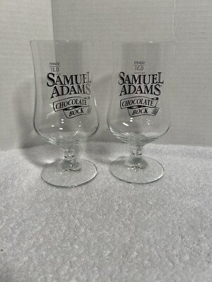 2 Samuel Sam  Adams Chocolate Bock Footed Stemmed Beer Glasses SAHM .3L 6.5  R2