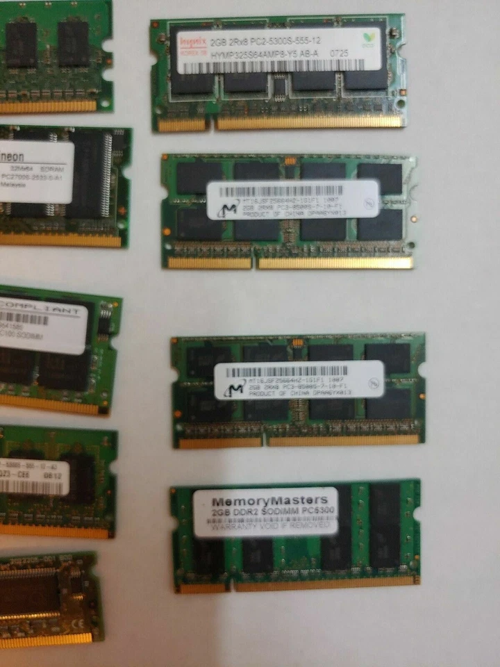 Mixed set of 14 memory ram,2GB 2Rx8 PC2-5300S-555-12,pc3-8500,pc 5300,5 are 2gb  - Image 3 of 4