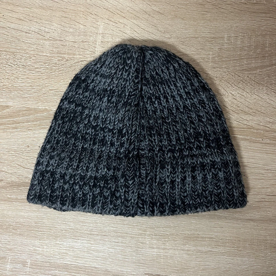 Gorro Express Gris Negro Tejido Gofre Talla Única Adulto Mezcla Lana Patinador Y2K Foto 2 de 4