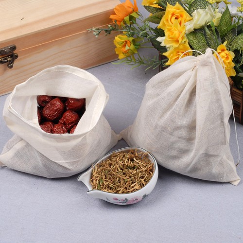 100pcs Cotton Muslin Drawstring Bath Bag Soap Herbs Tea Bags 3x4"4x6"8x10"12x16" - Picture 8 of 14