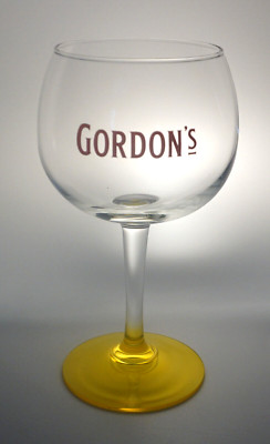Gordon's Gin Ballonglas Glas Gelber Fuss Ginglas Stielglas Copa Edel Zitrone NEU