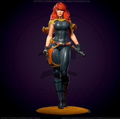 Mara Jade Skywalker, Star Wars, sexy Pin Up, Figur, 3D Druck, UNBEMALT