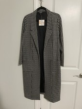 Lularoe S Small Black White Houndstoothlong Wendy Overcoat Jacket Very Soft
