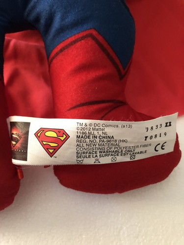 Talking Superman Plush toy Hero Buddies Man of Steel 15" Mattel 2012 - Picture 7 of 11