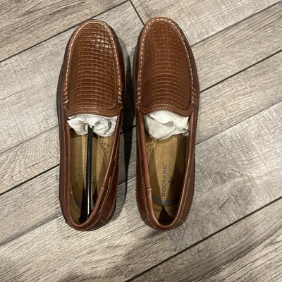 Dockers Loafers SIZE 8 Men Hash Texture Shoes Brown Leather  display picture 1