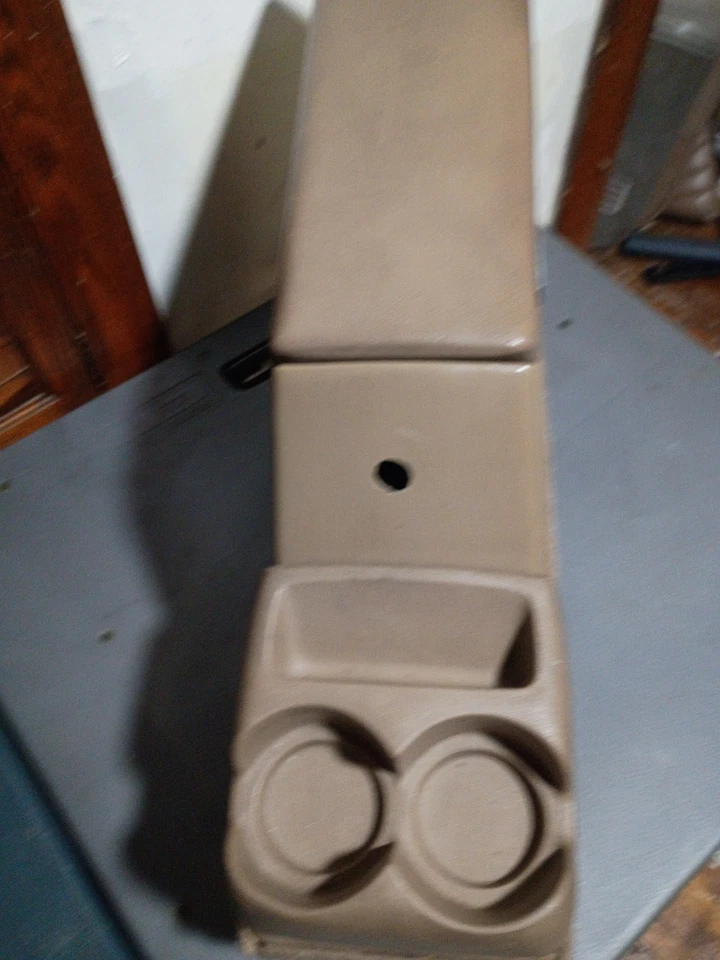 91-94 Chevrolet S10 Blazer Center Console W/Cupholder OEM Brown Tan - Image 3 of 4