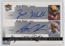2007 Fleer Ultra Signature Class Duals Retail Zach Miller Greg Olsen Auto rp9