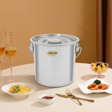 6 Liter Eimer Kücheneimer Futtereimer Milcheimer Edelstahl mit Deckel Melkeimer