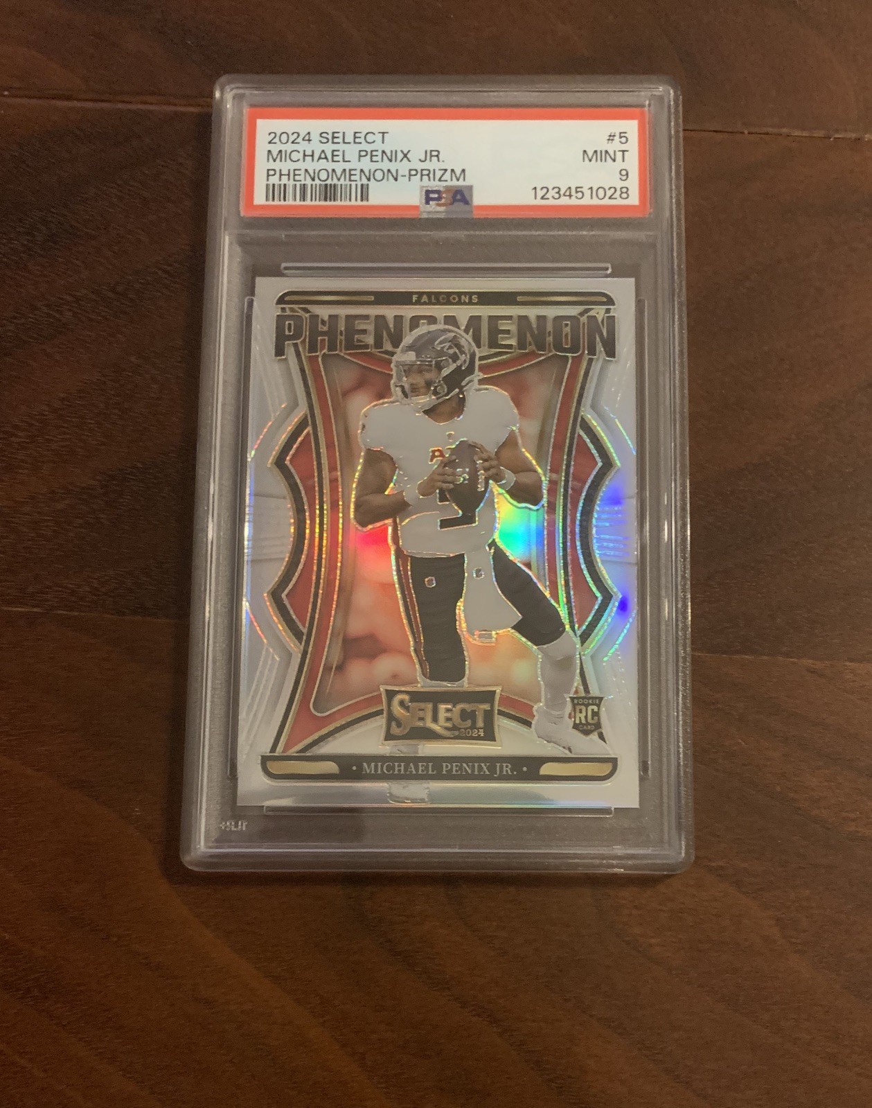 2024 Panini Select Phenomenon Michael Penix Jr. Silver Prizm #5 RC PSA 9