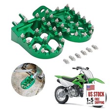  Foot Pegs Motorcycle Footpegs Foot Pedals Rests CNC klx110 klx110l kx60 green