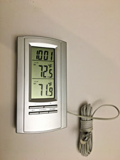 Indoor Outdoor Thermometer/Clock: Displays Da...