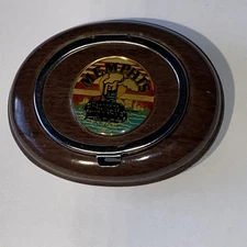 Vintage Memphis Souvenir Memorabilia Metal Travel Portable Ashtray Pocket