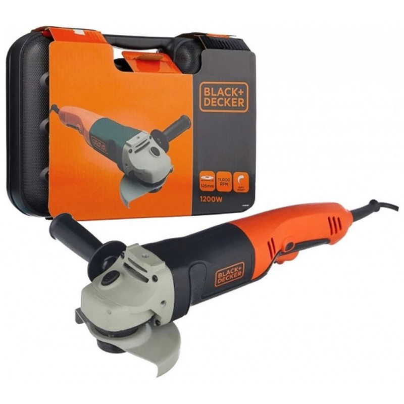 Meuleuse d'angle filaire BLACK+DECKER 1200W Ø 125 mm avec disques et carter