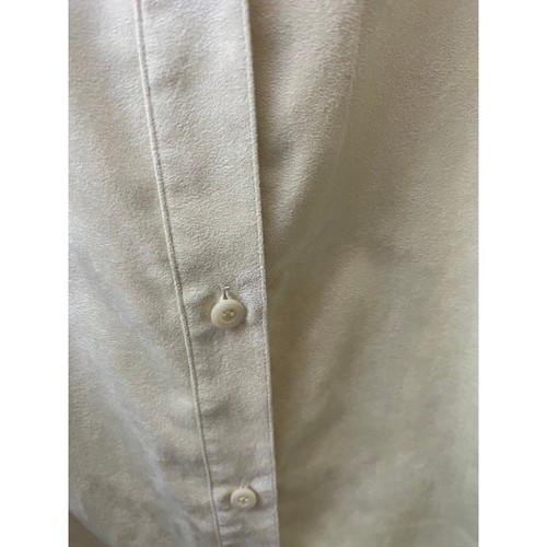 Elisabeth Liz Claiborne Womens 2X Faux Suede Button Front Shirt Yellow (NWT)